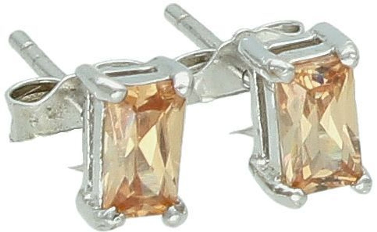 Srebrne kolczyki z prostokątnym złotym kryształem KM776 – kolczyki damskie srebro 925.jpg