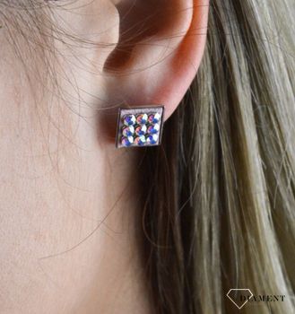 Kolczyki srebrne Swarovski Spark AURORE BOREALE Studs KMESH3AB (2).JPG