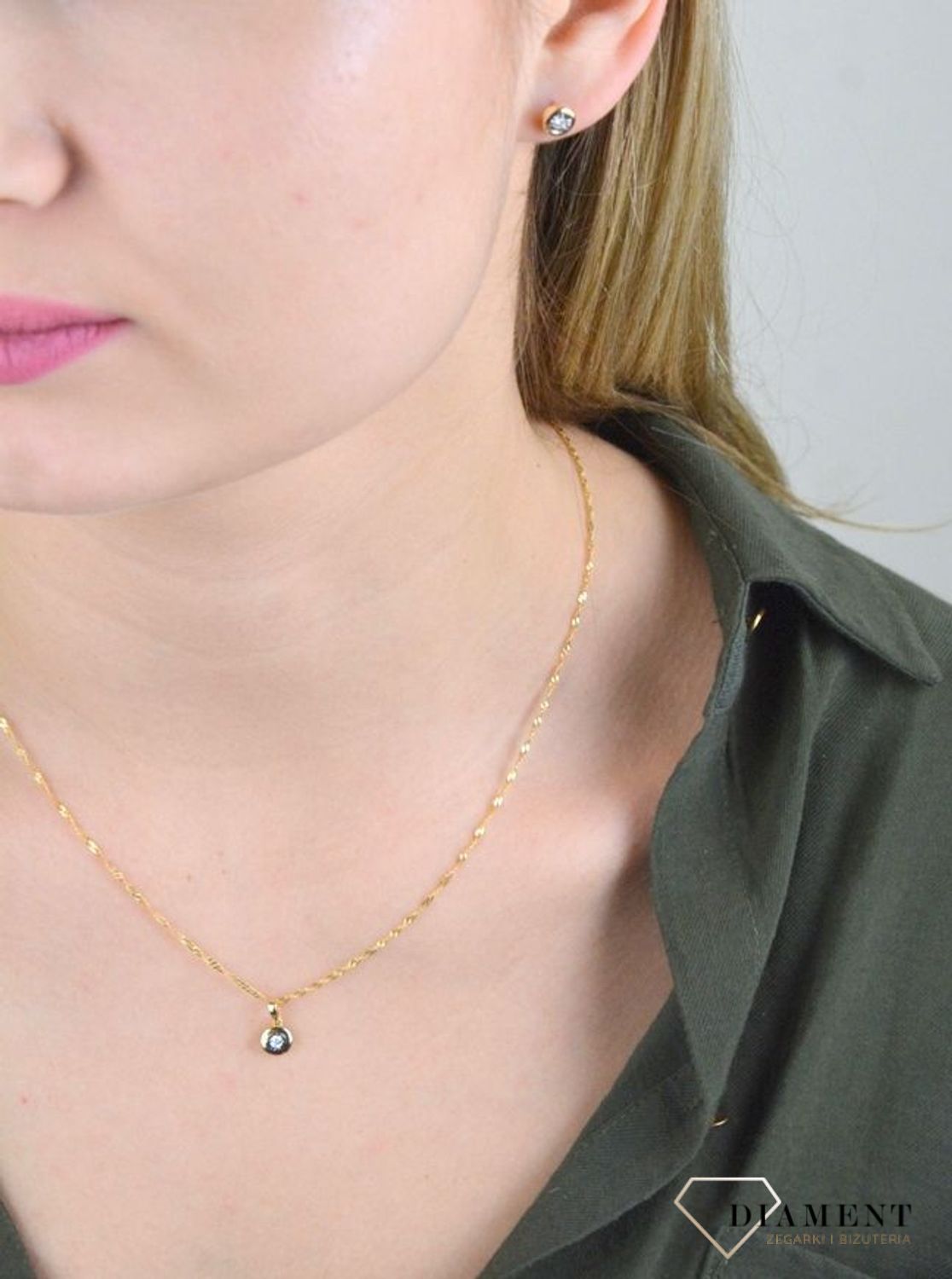 Zawieszka z Diamentami  Złote guziczek  585 DIAMENT KN975701Y.jpg