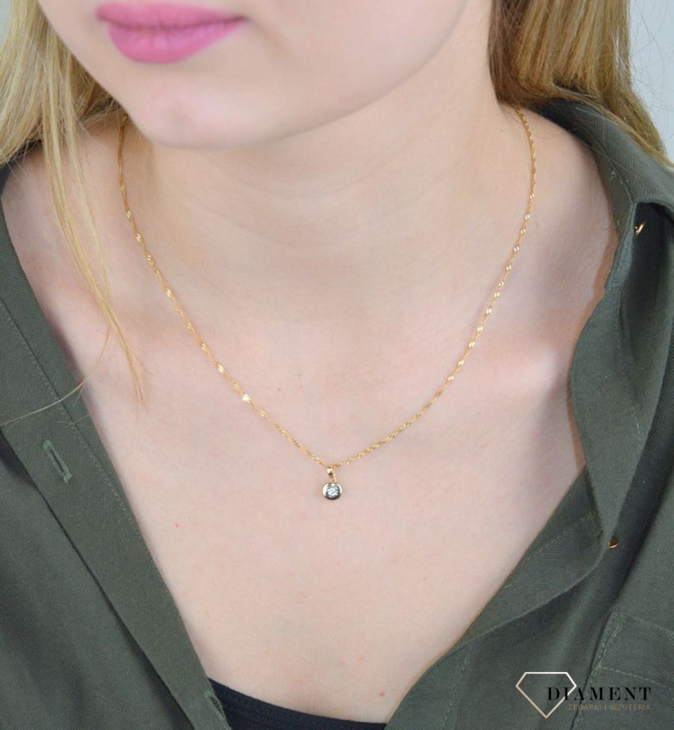 Zawieszka z Diamentami  Złote guziczek  585 DIAMENT KN975701Y.jpg