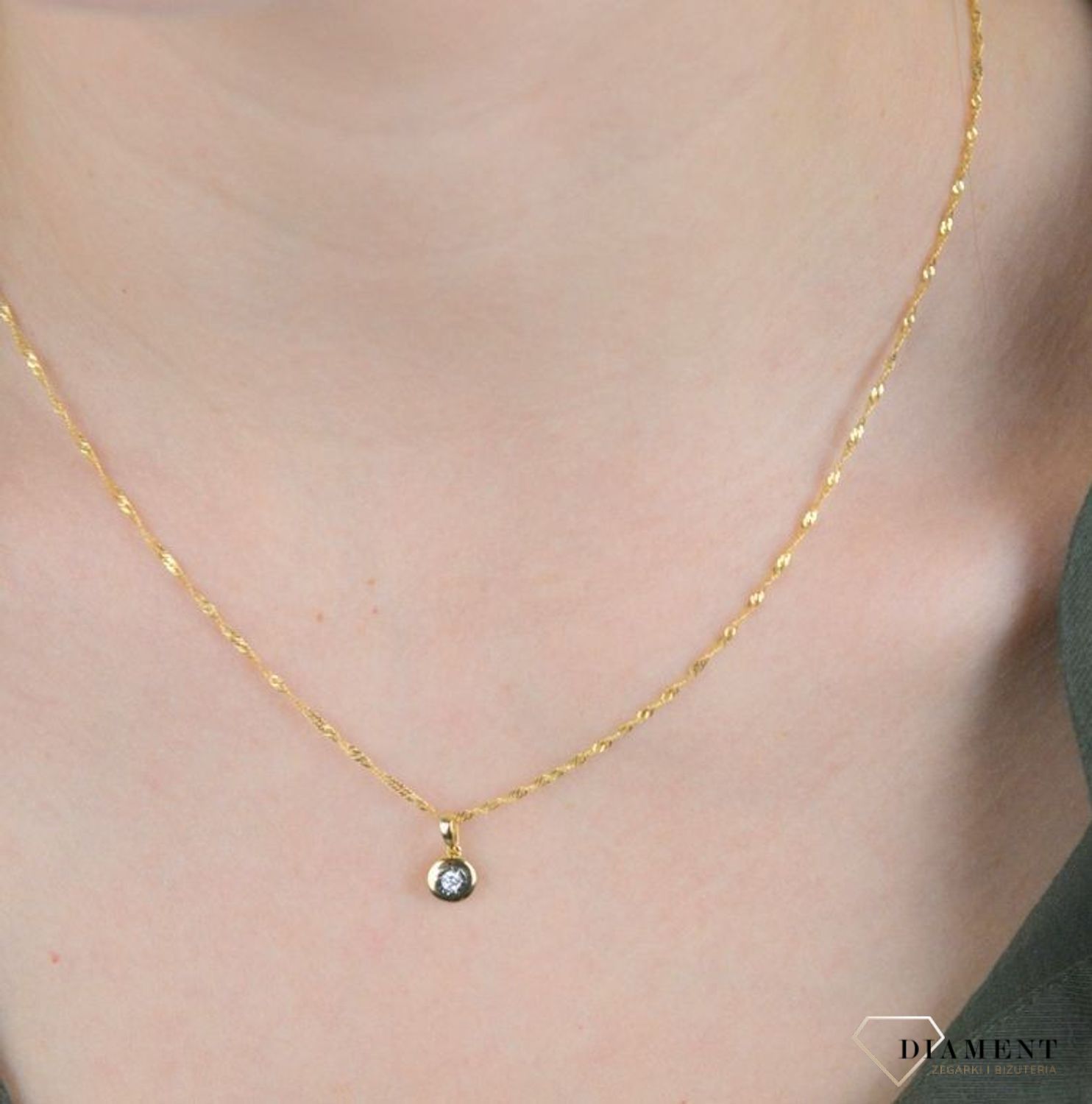 Zawieszka z Diamentami  Złote guziczek  585 DIAMENT KN975701Y.jpg