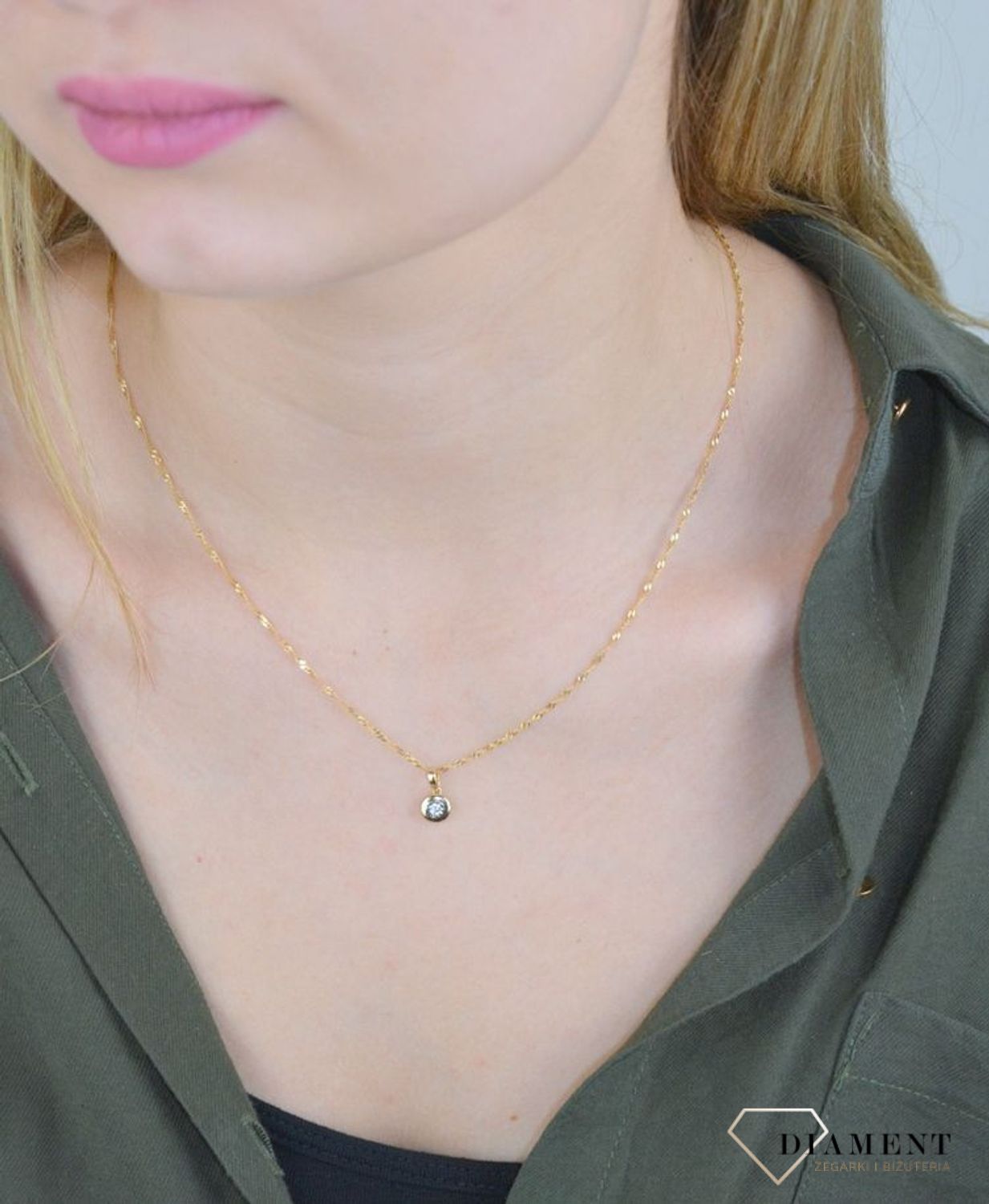 Zawieszka z Diamentami  Złote guziczek  585 DIAMENT KN975701Y.jpg