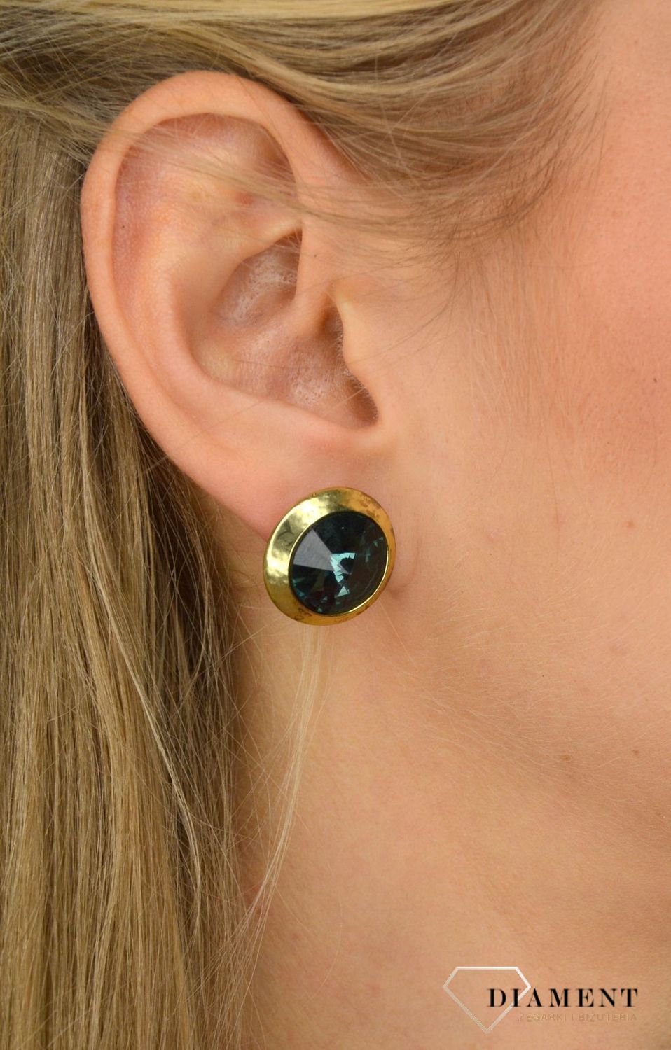 Kolczyki damskie By Dziubeka pozłacane z cyrkonią KOLARTI001001000.jpg
