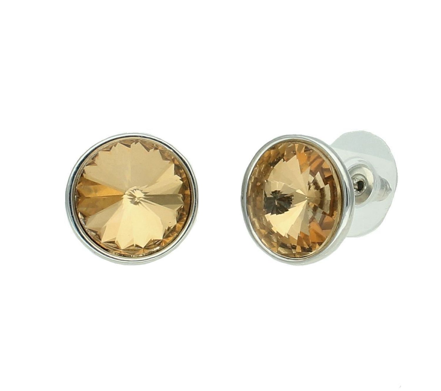 Kolczyki damskie wkrętki kryształki o okrągłym kształcie KOLBOHO005301300. Kolczyki damskie z kryształkiem. Kolczyki ze złotym kryształkiem. Kolczyki damskie na prezent. Kolczyki damskie okrągły kryształek..jpg