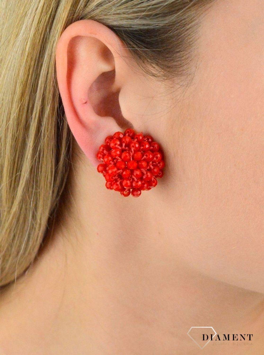 Klipsy z czerwonych koralików KOLFLAM001302800.jpg