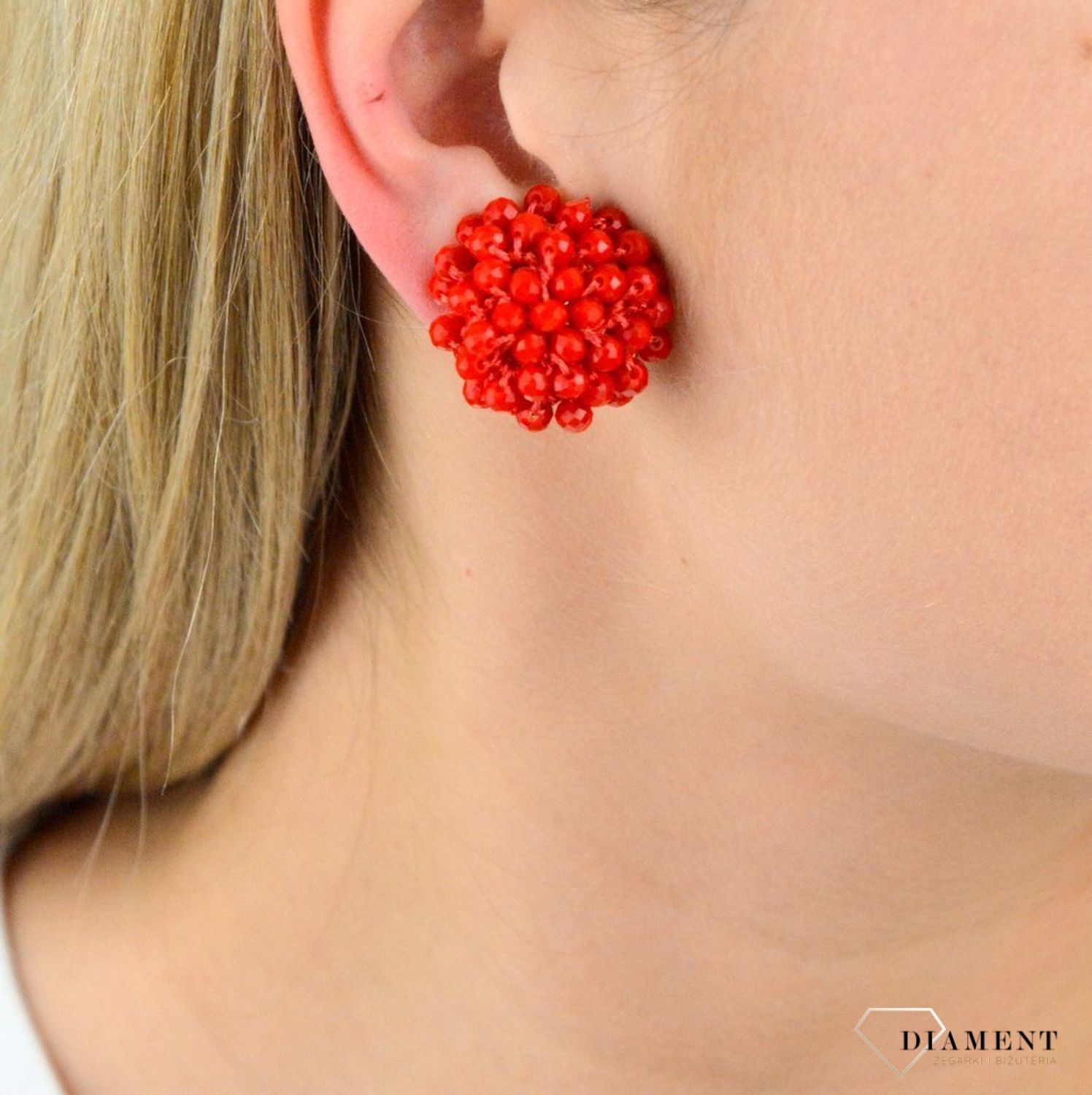 Klipsy z czerwonych koralików KOLFLAM001302800.jpg