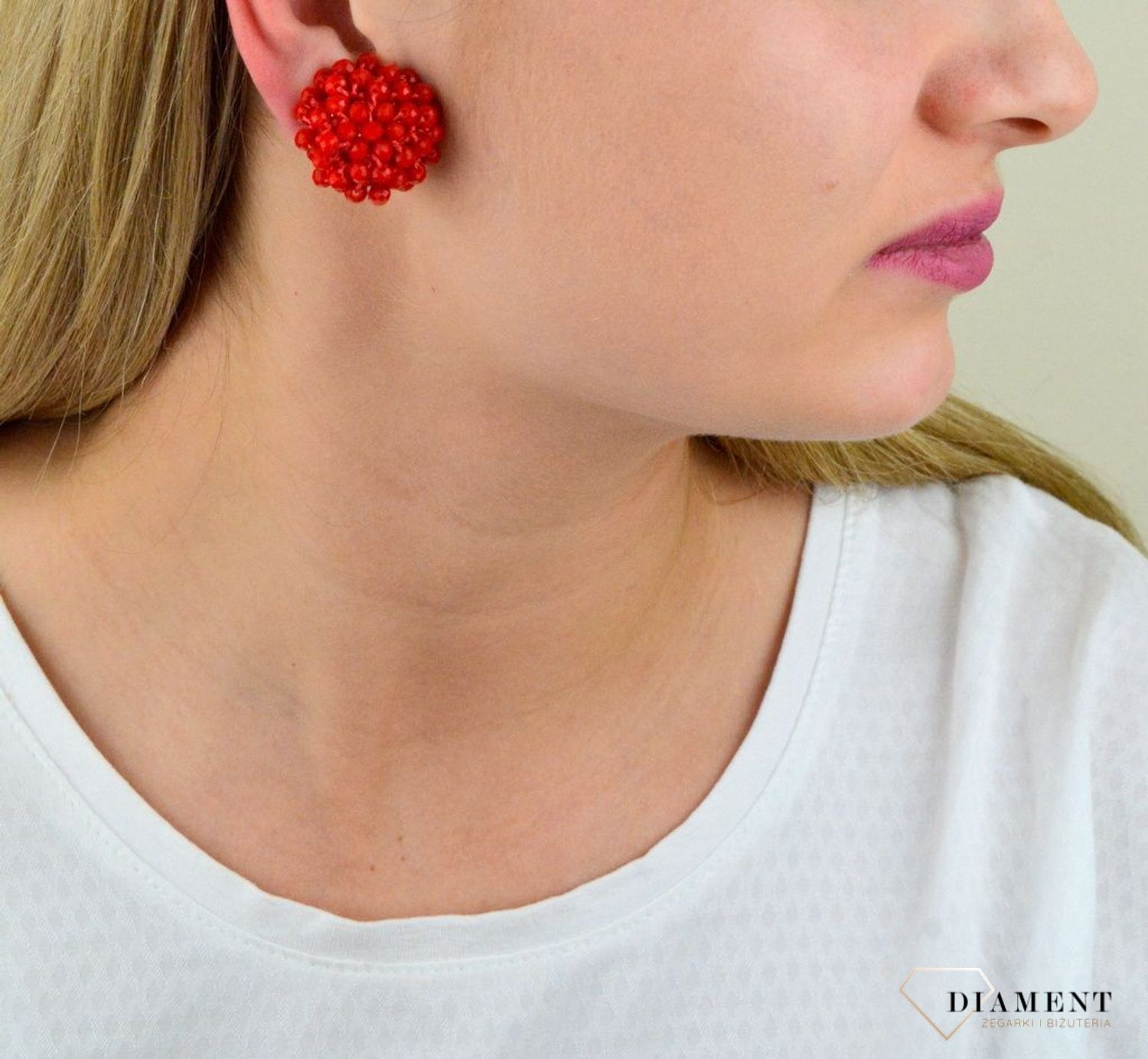 Klipsy z czerwonych koralików KOLFLAM001302800.jpg