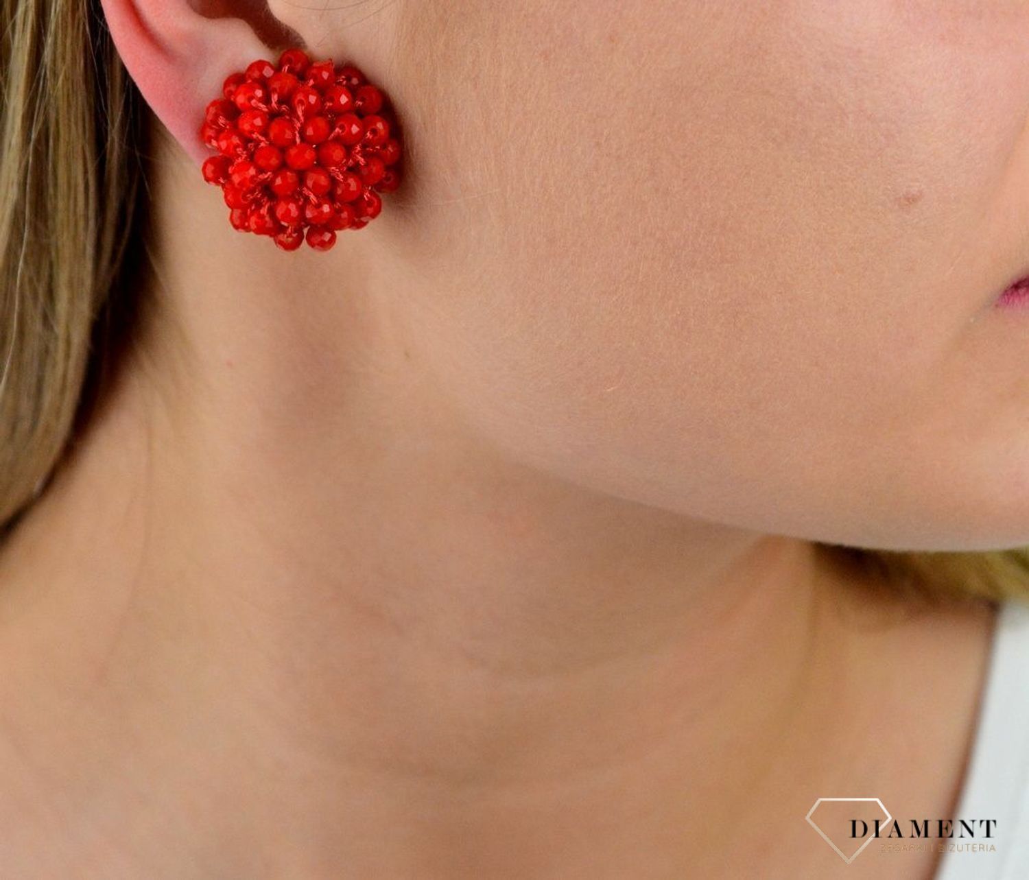 Klipsy z czerwonych koralików KOLFLAM001302800.jpg