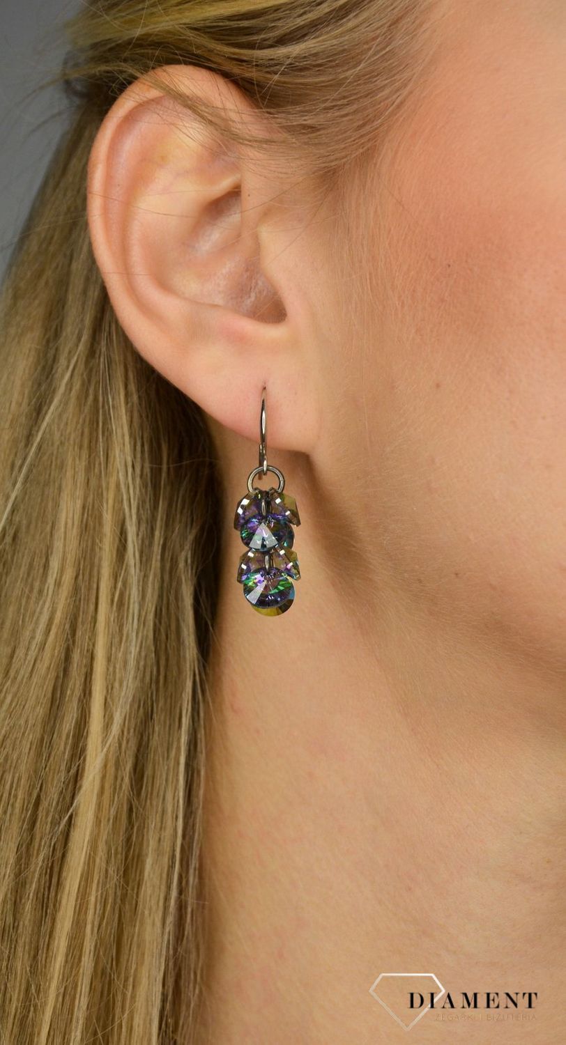 Kolczyki damskie By dziubeka z kryształami Swarovskiego KOLROMA0069.jpg