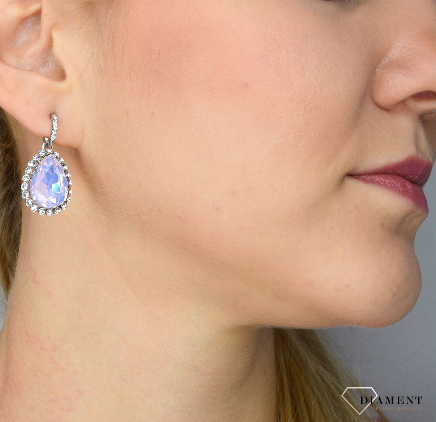 Kolczyki damskie By Dziubeka wiszące różowa cyrkonia KOLSHIN023302800.jpg