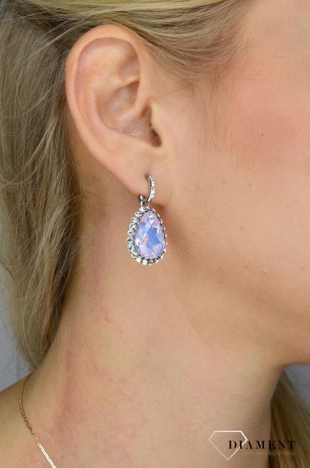 Kolczyki damskie By Dziubeka wiszące różowa cyrkonia KOLSHIN023302800.jpg