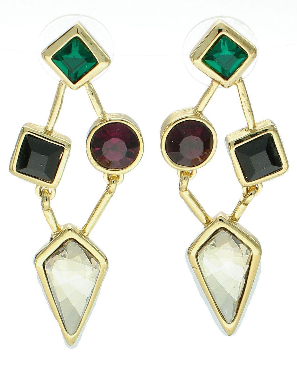 Kolczyki BY DZIUBEKA Kolorowe kryształy KOLSHIN042806000 Kolczyki damskie wiszące ozdobne kryształy. Kolczyki damskie to idealne proporcje zamknięte w pięknej kompozycji. Kolczyki wykonane z metalu w kolorze złota 1.jpg