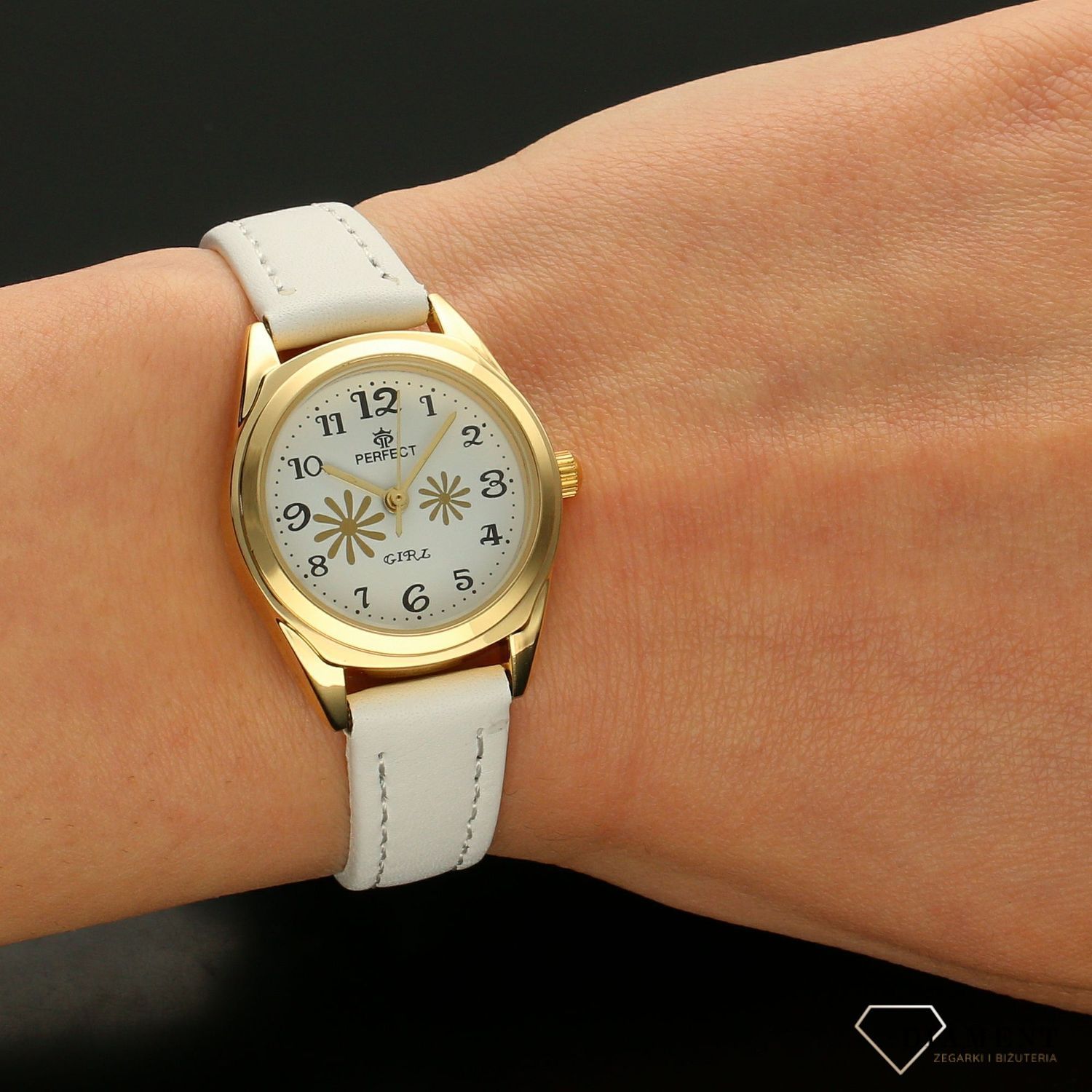 Zegarek na komunię dla dziewczynki Perfect ' Złota Stokrotka ' KOMUNIA-02 (1).jpg