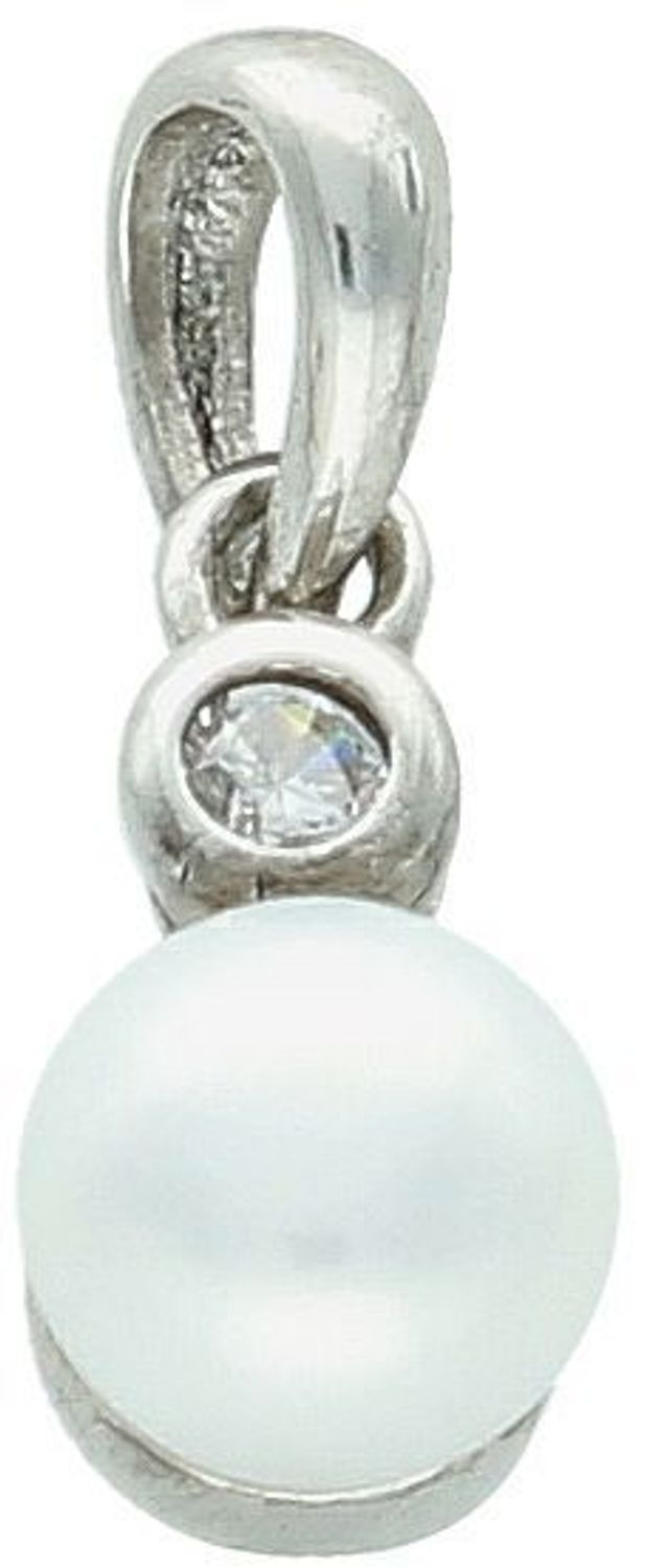 Komplet damski srebrny 925 KPLSH88038 z perełkami i cyrkonią. Kolczyki (9×6 mm) na sztyft i zawieszka (1,5×0,6 cm). Lekki, elegancki zestaw idealny na prezent.3.jpg