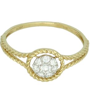 Złoty pierścionek 585 z diamentem „Zapleciony Diament” – luksusowa biżuteria dla kobiet Au.jpg