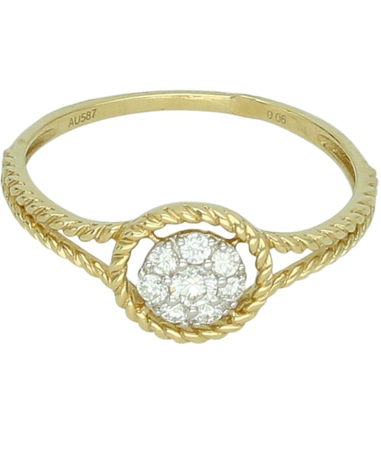 Złoty pierścionek 585 z diamentem „Zapleciony Diament” – luksusowa biżuteria dla kobiet Au.jpg