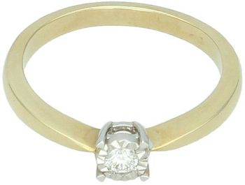 Pierścionek złoty DIAMENT żółte złoto, jeden diament, zwężany KR83402 pr 585.jpg