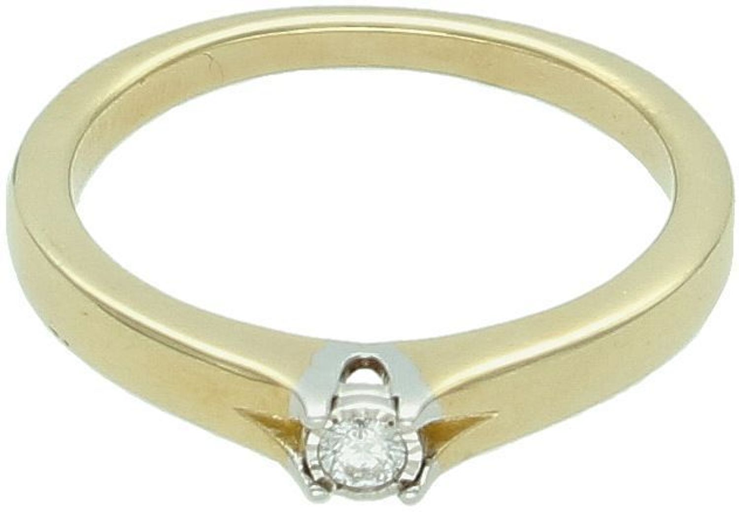 Złoty pierścionek z diamentem – Klasyczna Obrączka Zaręczynowa  Rozmiar 13  KR120001Y.jpg