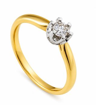Złoty pierścionek zaręczynowy rozmiar 20 z Diamentem 0,09 ct KR169205Ycz.jpg