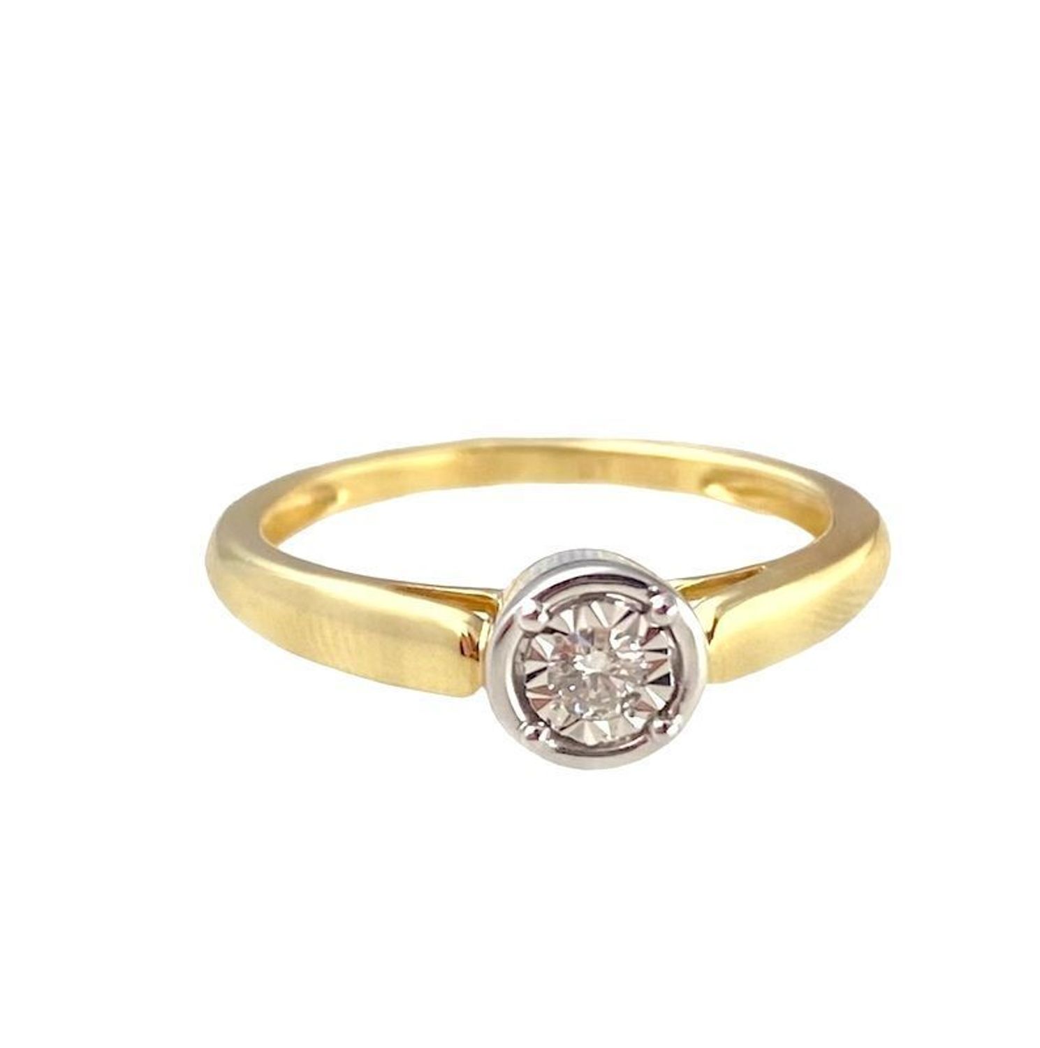 Pierścionek damski złoty pr 585 Lśniąca dama 0,08 ct KR217505Y rozmiar 16.jpg