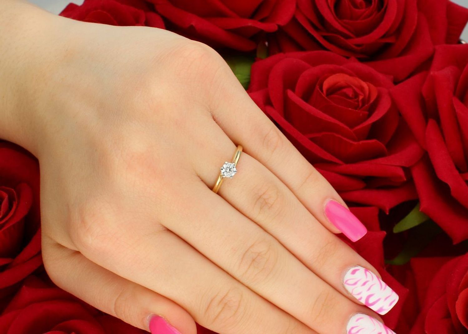 Złoty pierścionek damski z brylantem 0,30 ct HSI – KR33370Y, rozmiar 11, próba 585, Au.jpg