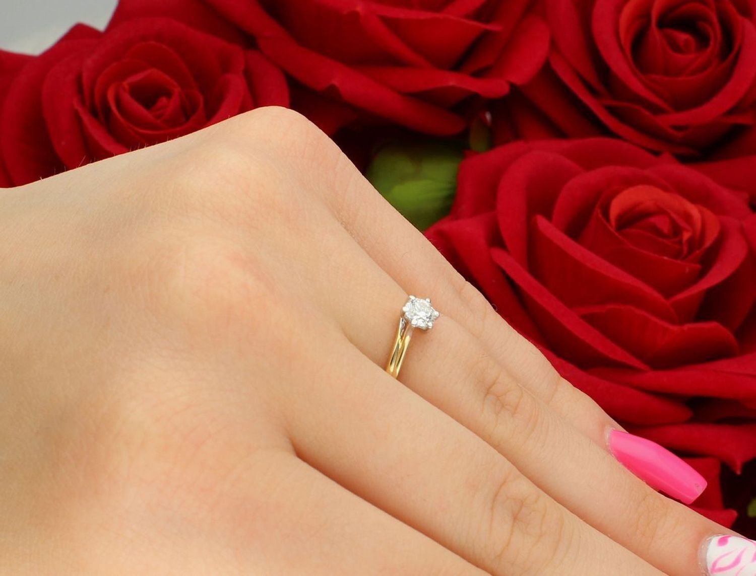 Złoty pierścionek damski z brylantem 0,30 ct HSI – KR33370Y, rozmiar 11, próba 585, Au.jpg