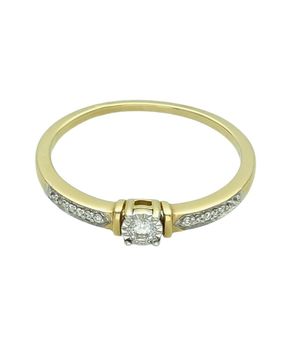 Złoty pierścionek z diamentami 585 – pierścionek zaręczynowy rozmiar 18 Au.jpg