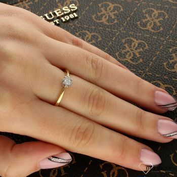 Złoty pierścionek Diament 'Jedyne zaręczyny' KR68402Y.jpg