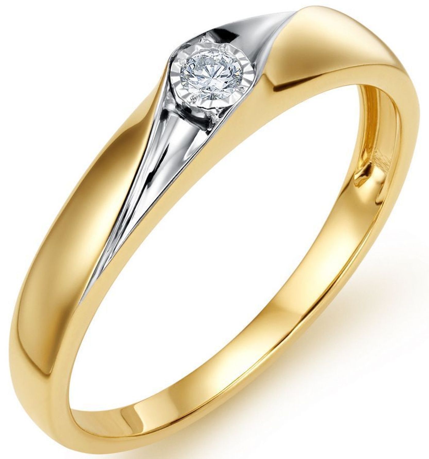 Pierścionek KR802201Y z diamentem 0,05ct HSI. Złoto próby 585, waga 2 g, szerokość 4 mm, rozmiar 19. Klasyka i subtelny blask w eleganckiej formie.11.jpg