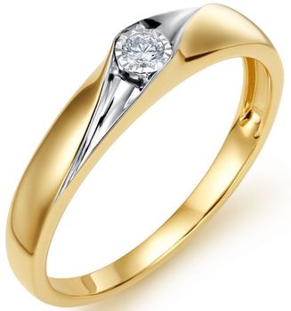 Pierścionek KR802201Y z diamentem 0,05ct HSI. Złoto próby 585, waga 2 g, szerokość 4 mm, rozmiar 19. Klasyka i subtelny blask w eleganckiej formie.11.jpg