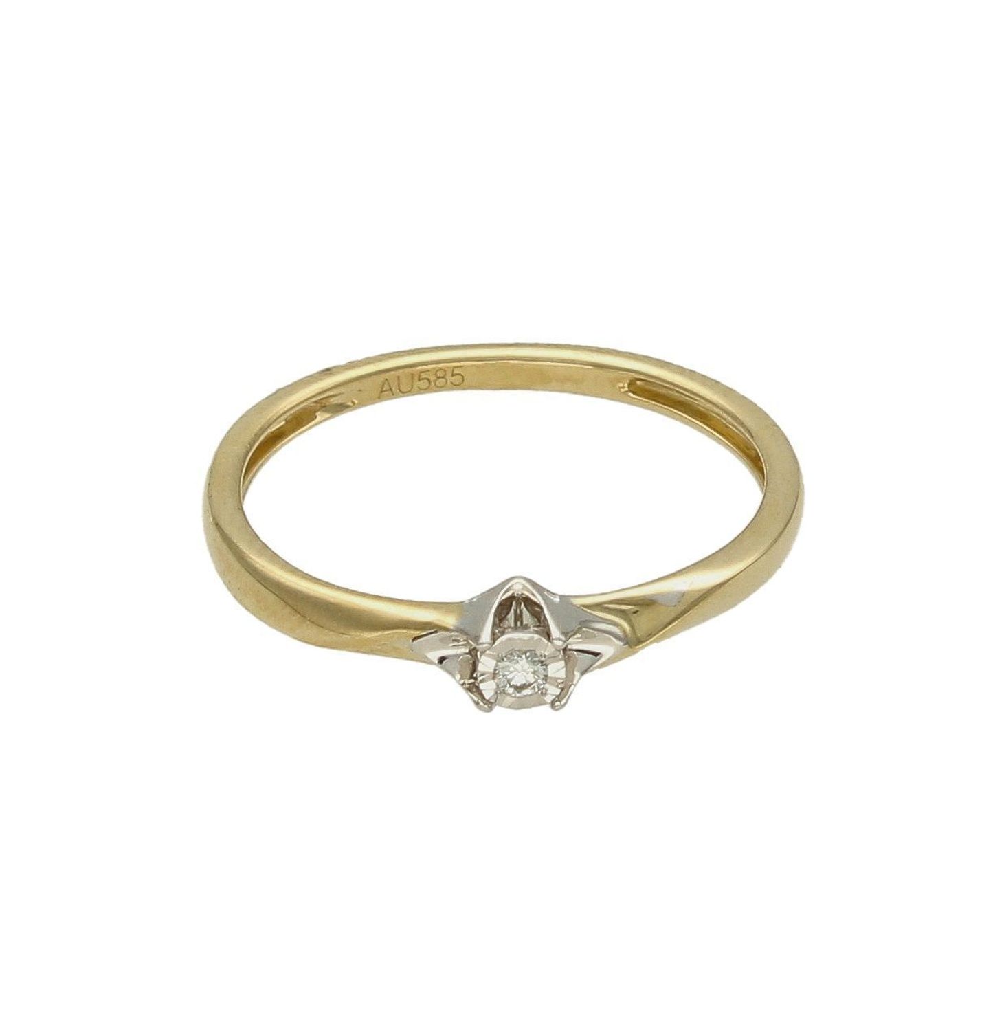 Pierścionek z Diamentem  Biała Gwiazdka  585 DIAMENT KR8150Y14 (1).jpg