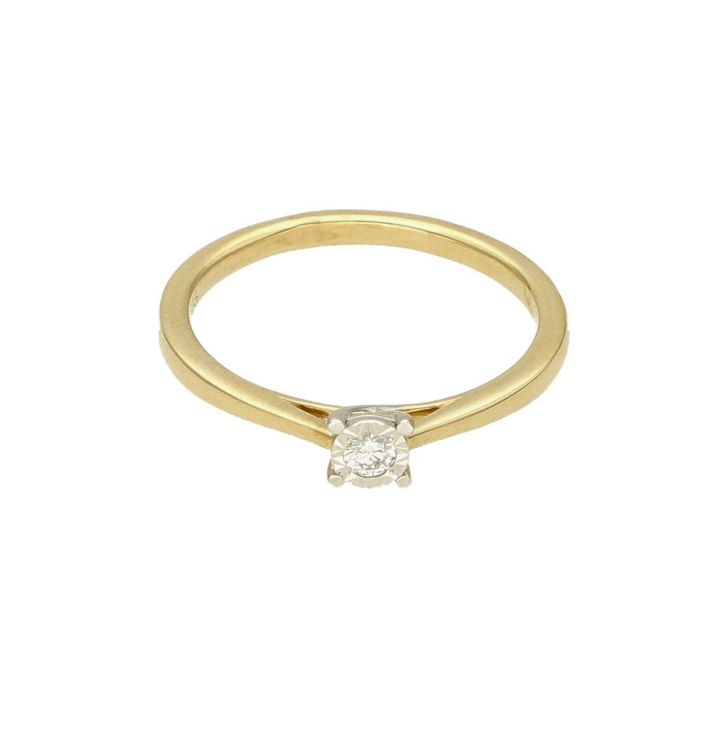 Pierścionek z diamentem  Spleciony z złotem  585 DIAMENT KR82902Y18.jpg