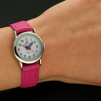 Zegarek dla dziewczynki Perfect ' Kolorowe kredki 2 ' Zegarek dla dziewczynki na komunię. Zegarek do nauki godzin.  (5).jpg