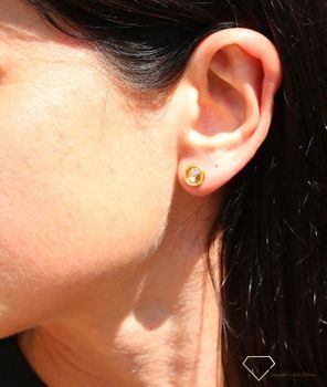 Srebrne kolczyki Swarovski Urodzinowe Kamienie Topaz Okrągłe przy uchu kolor Golden Shadow KRG1122SS29GS (2).JPG
