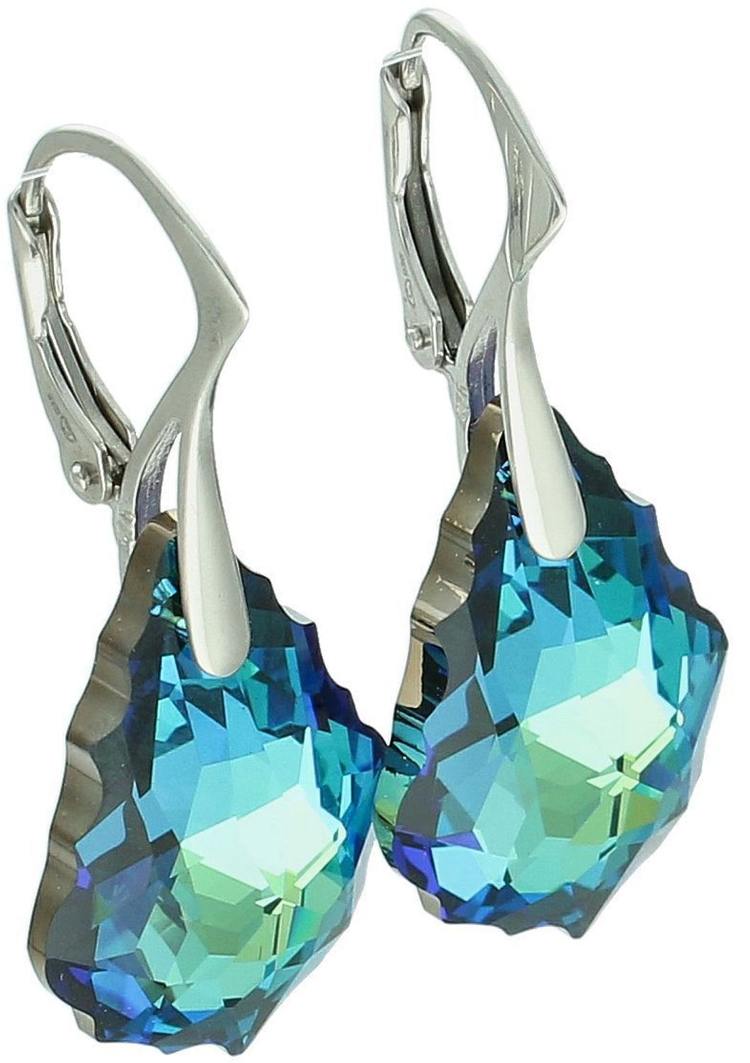 Kolczyki srebrne platynowane 925 z kryształami Bermuda Blue – KS6090BB, bigiel angielski.jpg