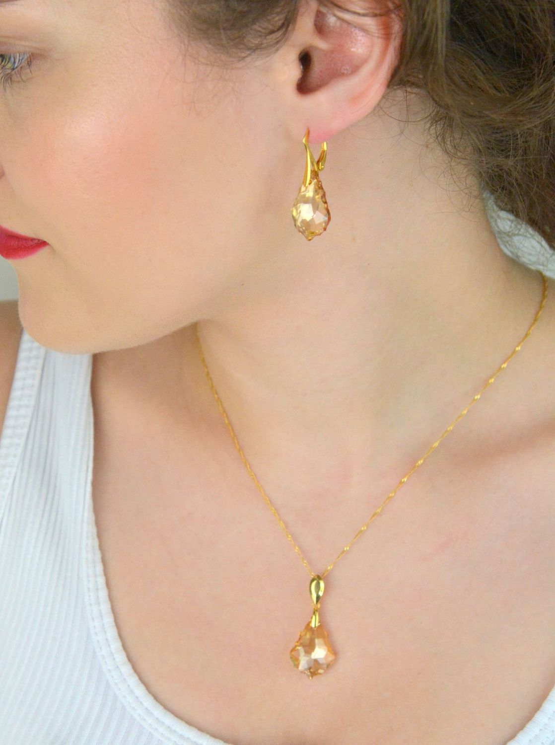 Kolczyki pozłacane KSG6090GS z kryształem Swarovskiego Golden Shadow – srebro 925.jpg