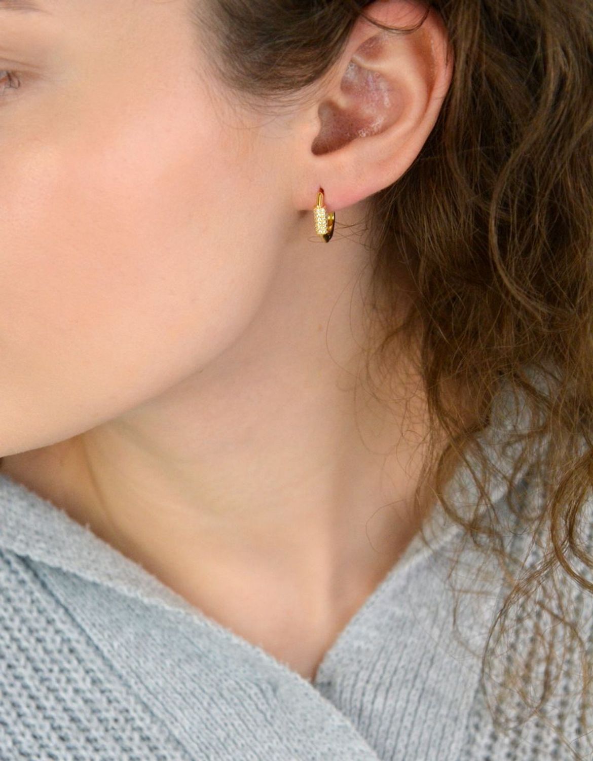 Kolczyki Damskie Srebrne Pozłacane KSR1734Z – Geometryczne z Cyrkoniami, Zapięcie na Zatrzask.jpg