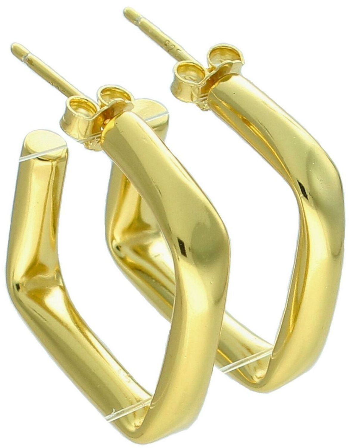 Kolczyki Damskie Srebrne Pozłacane KSR1897Z – Geometryczne Kwadraty, Zapięcie na Sztyft.jpg