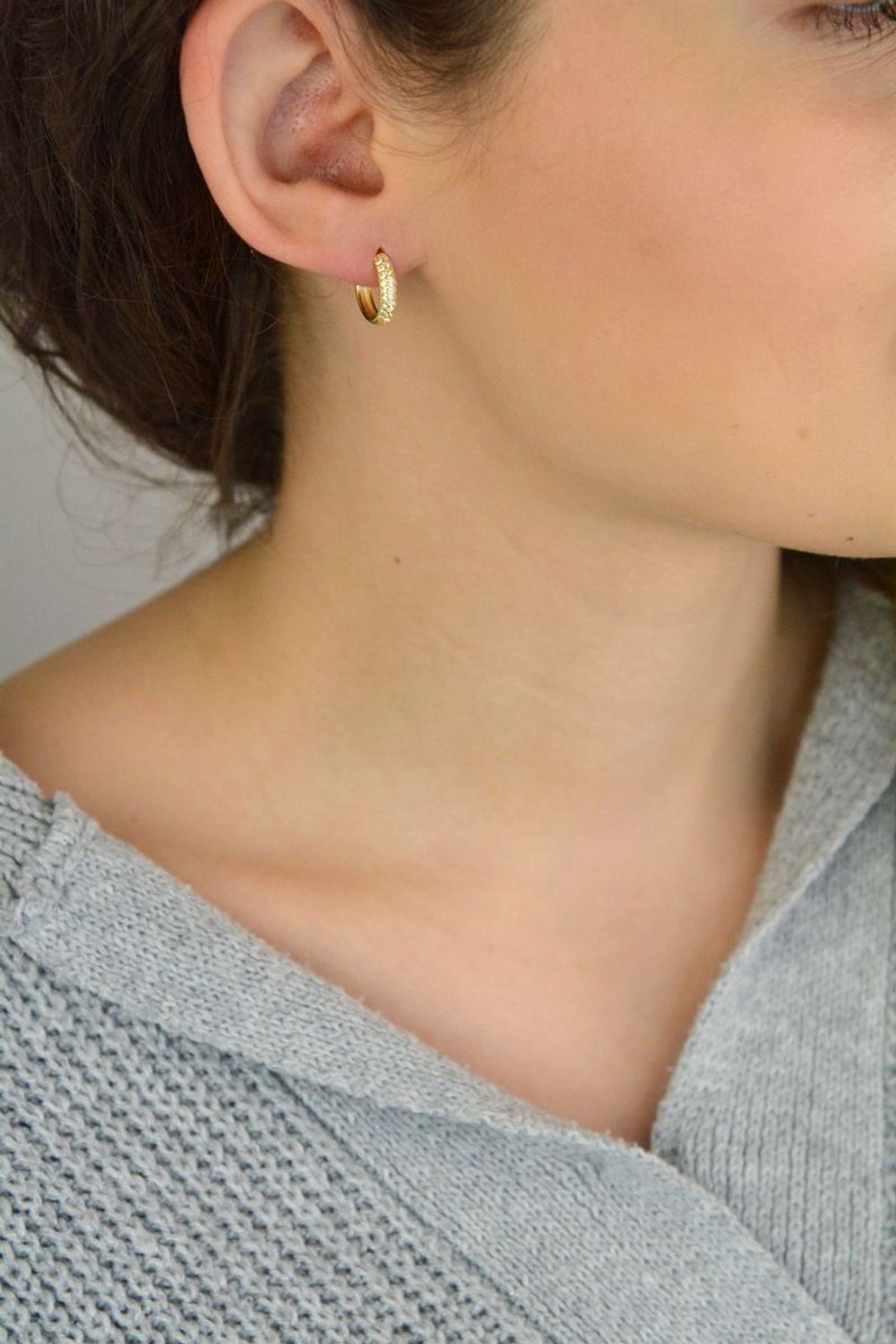 Kolczyki Damskie Srebrne Pozłacane KSR1972-10Z – Kółeczka z Cyrkoniami, Zapięcie na Zatrzask.jpg