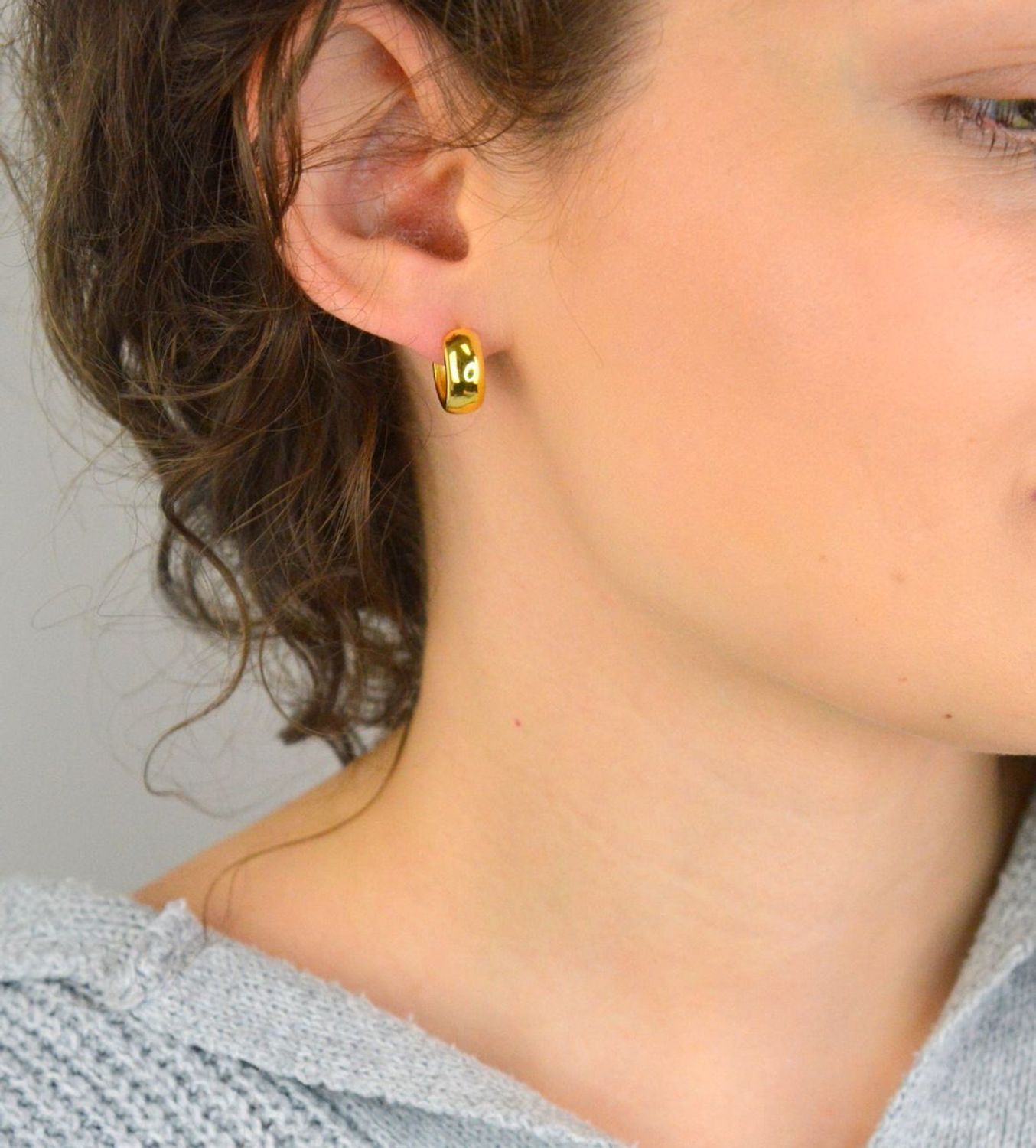 Kolczyki Damskie Srebrne Pozłacane KSR2305Z – Gładkie Kółka, Długość 1,3 cm.jpg