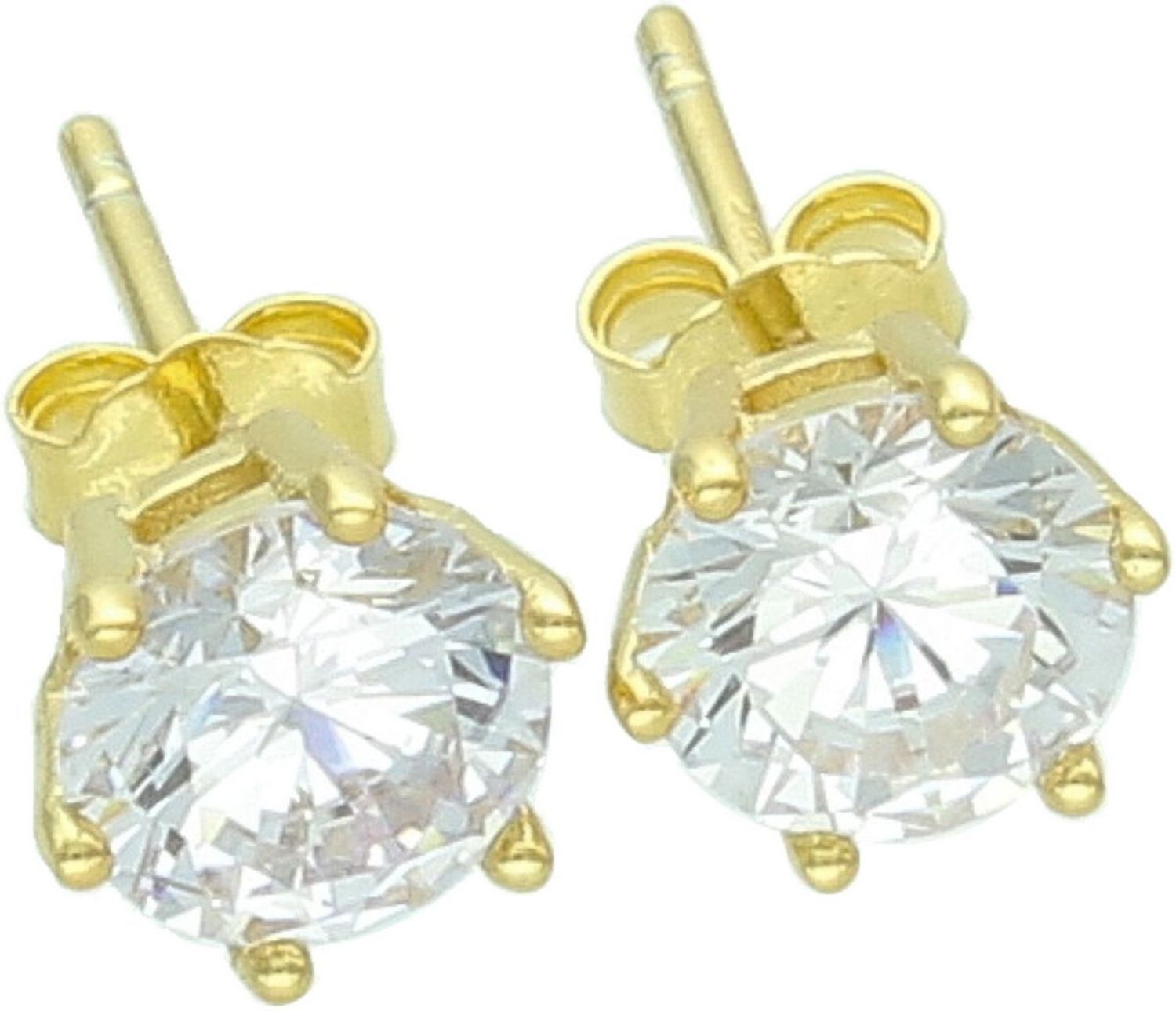 Kolczyki damskie KSR2556-6Z ze srebra próby 925, zdobione jedną dużą cyrkonią 7 mm. Zapięcie na sztyft, waga 1,25 g – elegancka i klasyczna biżuteria.1.jpg