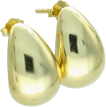 Kolczyki damskie KSR2562Z ze srebra próby 925, pozłacane, gładkie łezki. Długość 1,6 cm, szerokość 8 mm, zapięcie na sztyft – klasyczna i elegancka biżuteria.1.jpg