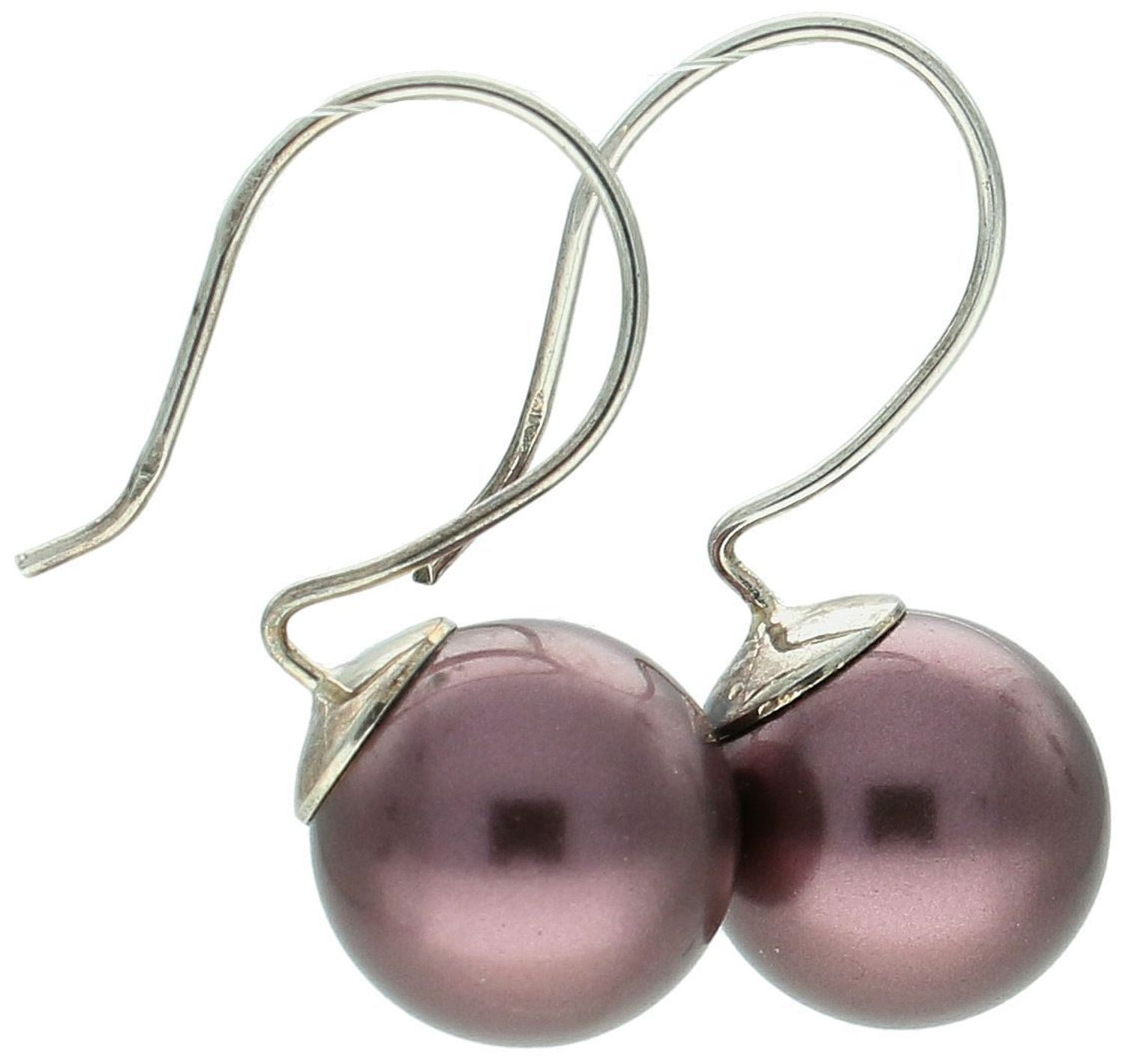 Kolczyki damskie KW5818V – srebro próby 925, wiszące z fioletową perłą (1,0 cm). Długość 2,3 cm, waga 0,61 g, zapięcie bigiel otwarty. Elegancja i lekkość w jednym.1.jpg