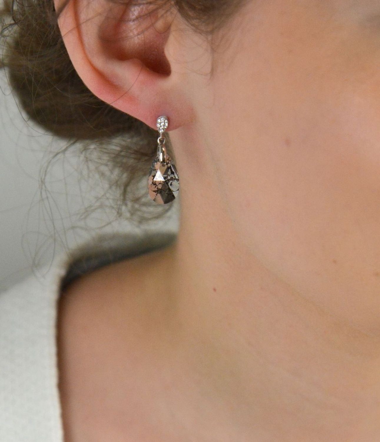 Srebrne kolczyki Spark Swarovski Dainty Drop Black Patina KW610616BP.jpg