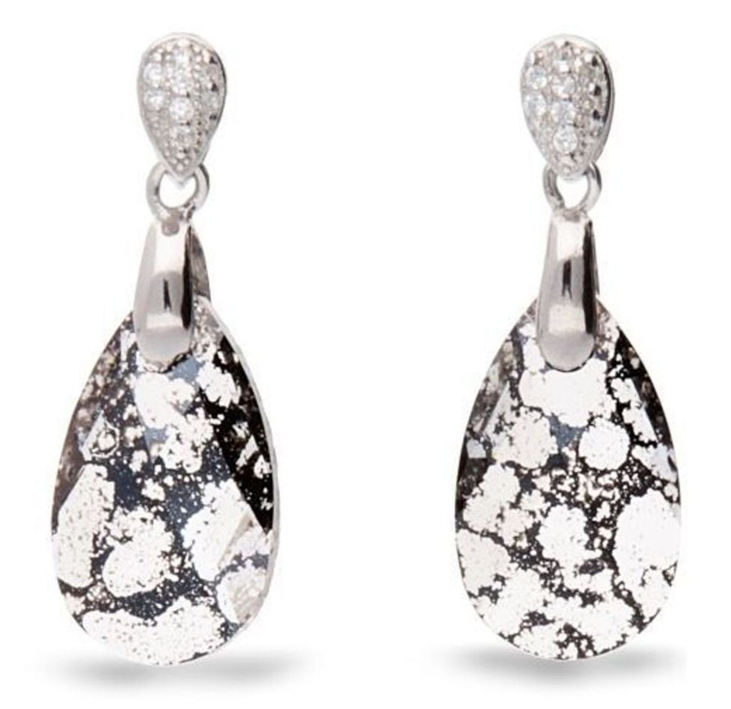 Srebrne kolczyki Spark Swarovski Dainty Drop Black Patina KW610616BP.jpg