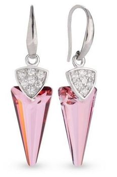 Srebrne kolczyki 'Różowe kły' kryształy Swarovski KW6480AP.jpg