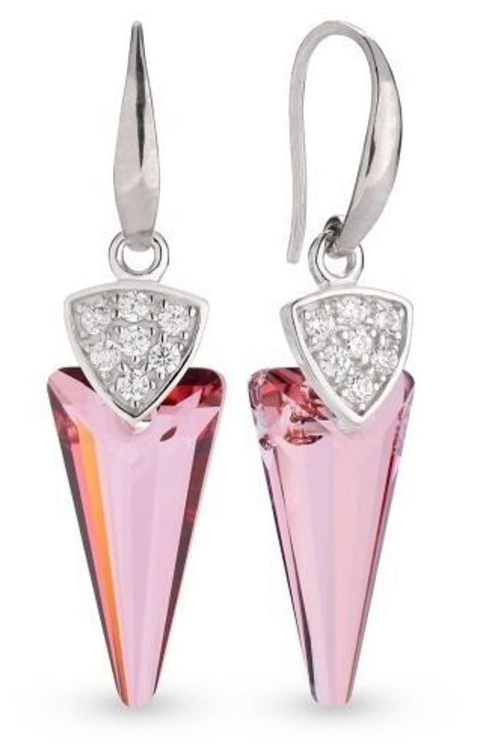 Srebrne kolczyki 'Różowe kły' kryształy Swarovski KW6480AP.jpg