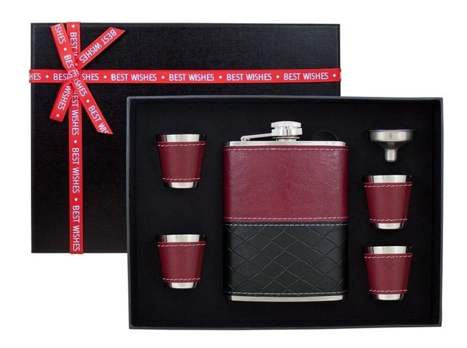 Zestaw piersiówka 240 ml, cztery kieliszki oraz lejek KW84K8 (2).jpg