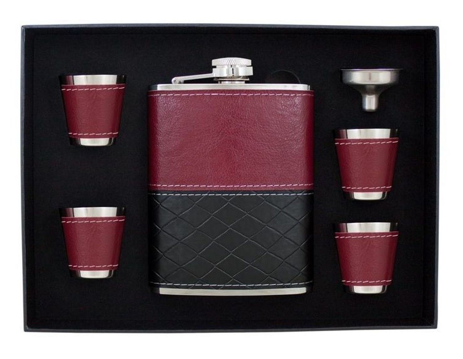 Zestaw piersiówka 240 ml, cztery kieliszki oraz lejek KW84K8 (2).jpg