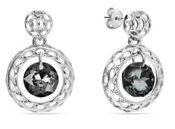 Kolczyki Srebrne Spark Swarovski Ajour Circle Silver Night KWA64308SN.jpg